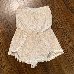 Free People White Lace Romper